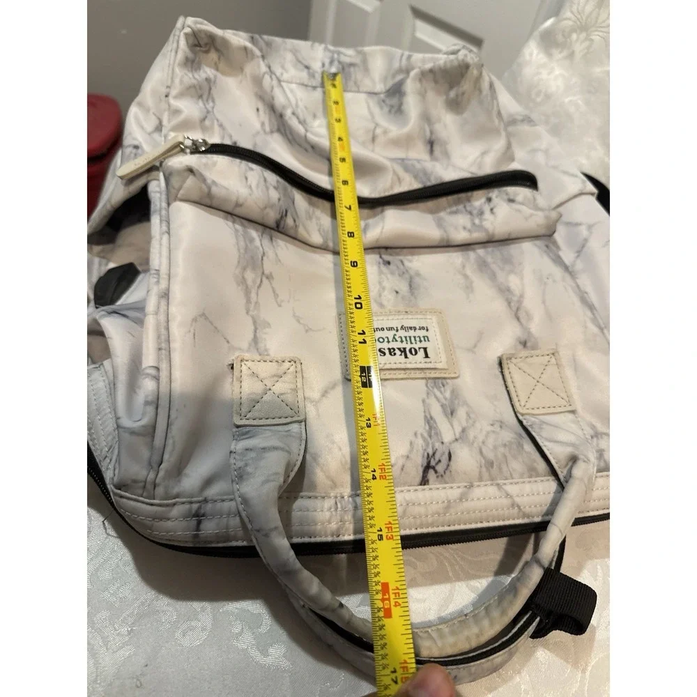 Lokass Utilitytool Travel Laptop Backpack Mens OS White Grey Marble Good Utility